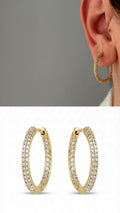 Gold Cz Pave Classic Slim Hoop Earrings wholesale jewelry VIP 14K EARRINGS  Catwalk Jewellery Europe