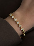 Gold Cz Pave Pear Cut Link Bracelet wholesale jewelry BRACELETS  Catwalk Jewellery Europe