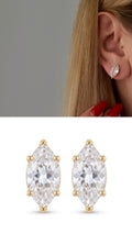 Gold Marquise Cut Cz Prong Set Stud Earrings wholesale jewelry VIP 14K EARRINGS  Catwalk Jewellery Europe