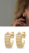 Gold Interlocking Chunky Triple Link Stud Earrings wholesale jewelry VIP 14K EARRINGS  Catwalk Jewellery Europe