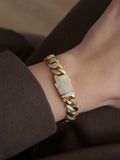 Gold Cz Pave Studded Chunky Curb Chain Bracelet wholesale jewelry BRACELETS  Catwalk Jewellery Europe