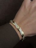 Gold Cz Pave Alternating Twisted Infinity Link Bracelet wholesale jewelry BRACELETS  Catwalk Jewellery Europe