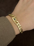Gold Chunky Curb Chain Box Clasp Bracelet wholesale jewelry BRACELETS  Catwalk Jewellery Europe