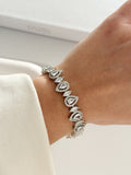 Silver Large Pear Cut Cz Halo Link Bracelet wholesale jewelry BRACELETS  Catwalk Jewellery Europe