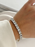 Silver Large Princess Cut Cz Tennis Bracelet wholesale jewelry BRACELETS  Catwalk Jewellery Europe