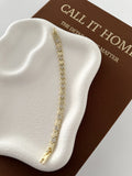 Gold Cz Pave Alternating Square Tile Link Bracelet wholesale jewelry BRACELETS  Catwalk Jewellery Europe