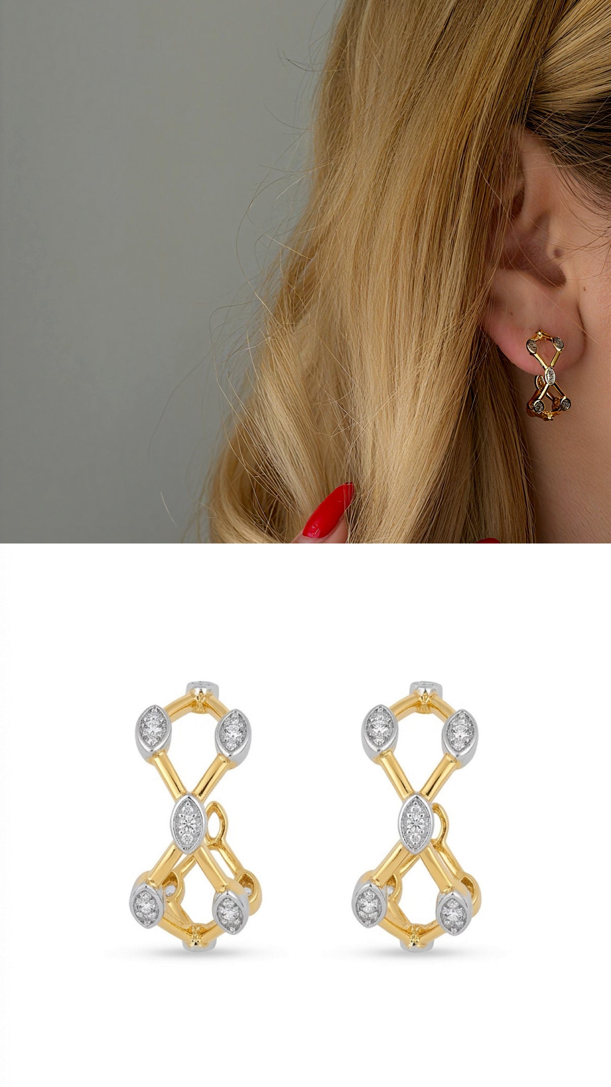 Gold Cz Pave Evil Eye Fringe Ray Drop Earrings wholesale jewelry VIP 14K EARRINGS  Catwalk Jewellery Europe