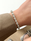 Silver Oval Cut Cz Halo Tennis Bracelet wholesale jewelry BRACELETS  Catwalk Jewellery Europe