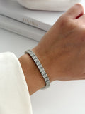 Silver Baguette Cut Cz Halo Tennis Bracelet wholesale jewelry BRACELETS  Catwalk Jewellery Europe
