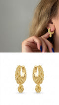 Gold Textured Popcorn Huggie Hoop Ball Drop Earrings wholesale jewelry VIP 14K EARRINGS  Catwalk Jewellery Europe