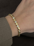 Gold Alternating Bezel Set Cz And Disc Bracelet wholesale jewelry BRACELETS  Catwalk Jewellery Europe