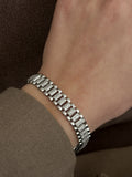 Silver Cz Pave Brick Watch Band Link Bracelet wholesale jewelry BRACELETS  Catwalk Jewellery Europe