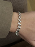 Silver Cz Pave Leaf Link Bracelet wholesale jewelry BRACELETS  Catwalk Jewellery Europe