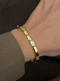 Gold Cz Pave Alternating Rectangle Link Bracelet wholesale jewelry BRACELETS  Catwalk Jewellery Europe
