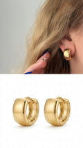 Gold Smooth Wide Chunky Huggie Hoop Earrings wholesale jewelry VIP 14K EARRINGS  Catwalk Jewellery Europe