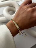 Gold Cz Pave Buckle Clasp Braided Wheat Chain Bracelet wholesale jewelry BRACELETS  Catwalk Jewellery Europe