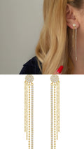 Gold Cz Pave Celestial Star Cluster Stud Earrings V2 wholesale jewelry VIP 14K EARRINGS  Catwalk Jewellery Europe