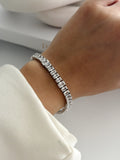 Silver Large Emerald Cut Cz Tennis Bracelet wholesale jewelry BRACELETS  Catwalk Jewellery Europe