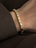 Gold Cz Pave Alternating Rectangular Bar Link Bracelet wholesale jewelry BRACELETS  Catwalk Jewellery Europe