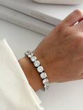 Silver Large Round Cut Cz Tennis Bracelet wholesale jewelry BRACELETS  Catwalk Jewellery Europe