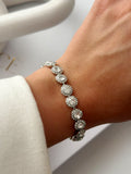 Silver Round Cut Cz Halo Link Bracelet wholesale jewelry BRACELETS  Catwalk Jewellery Europe