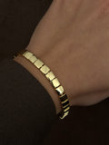 Gold Chunky Square Tile Link Bracelet wholesale jewelry BRACELETS  Catwalk Jewellery Europe