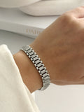 Silver Cz Pave Brick Watch Band Link Bracelet wholesale jewelry BRACELETS  Catwalk Jewellery Europe
