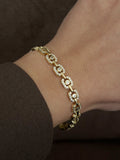 Gold Cz Pave Open Cushion Halo Link Bracelet wholesale jewelry BRACELETS  Catwalk Jewellery Europe