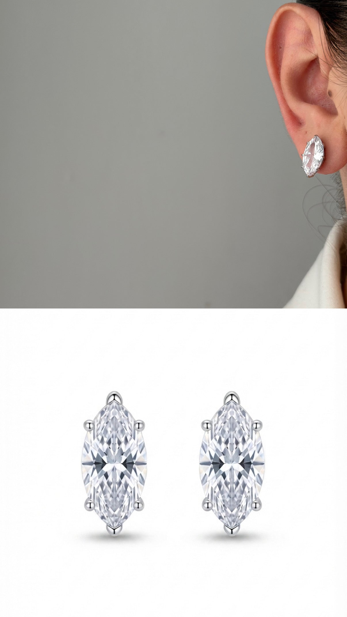 Gold Cz Pave Oval Link Stud Earrings wholesale jewelry VIP 14K EARRINGS  Catwalk Jewellery Europe