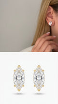 Gold Marquise And Square Cz Stud Earrings wholesale jewelry VIP 14K EARRINGS  Catwalk Jewellery Europe