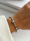 Silver Cz Pave Star Motif Station Bar Bracelet wholesale jewelry BRACELETS  Catwalk Jewellery Europe