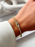 Gold Delicate Round Cz Tennis Bracelet Pave Buckle Clasp wholesale jewelry BRACELETS  Catwalk Jewellery Europe