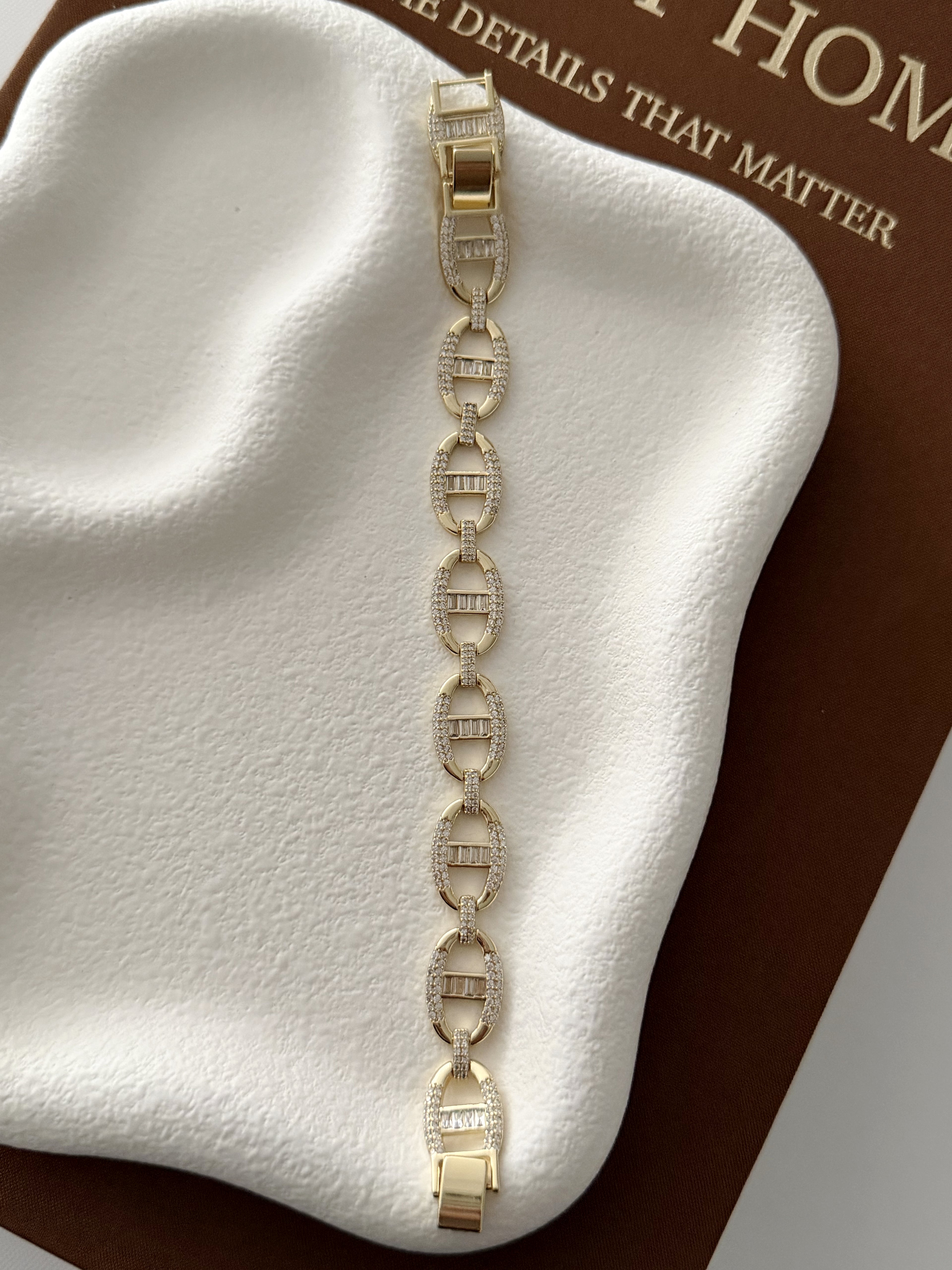 Gold Cz Pave Mariner Anchor Link Bracelet wholesale jewelry BRACELETS  Catwalk Jewellery Europe