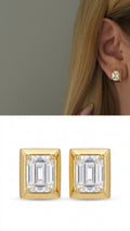 Gold Marquise Cut Cz Thick Bezel Stud Earrings wholesale jewelry VIP 14K EARRINGS  Catwalk Jewellery Europe