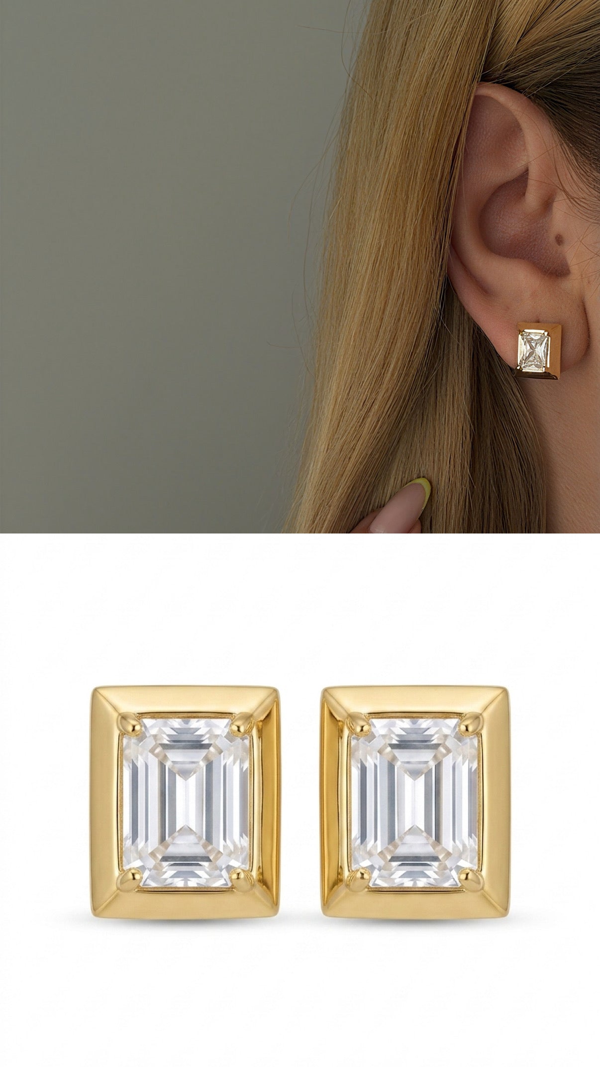 Gold Marquise Cut Cz Thick Bezel Stud Earrings wholesale jewelry VIP 14K EARRINGS  Catwalk Jewellery Europe