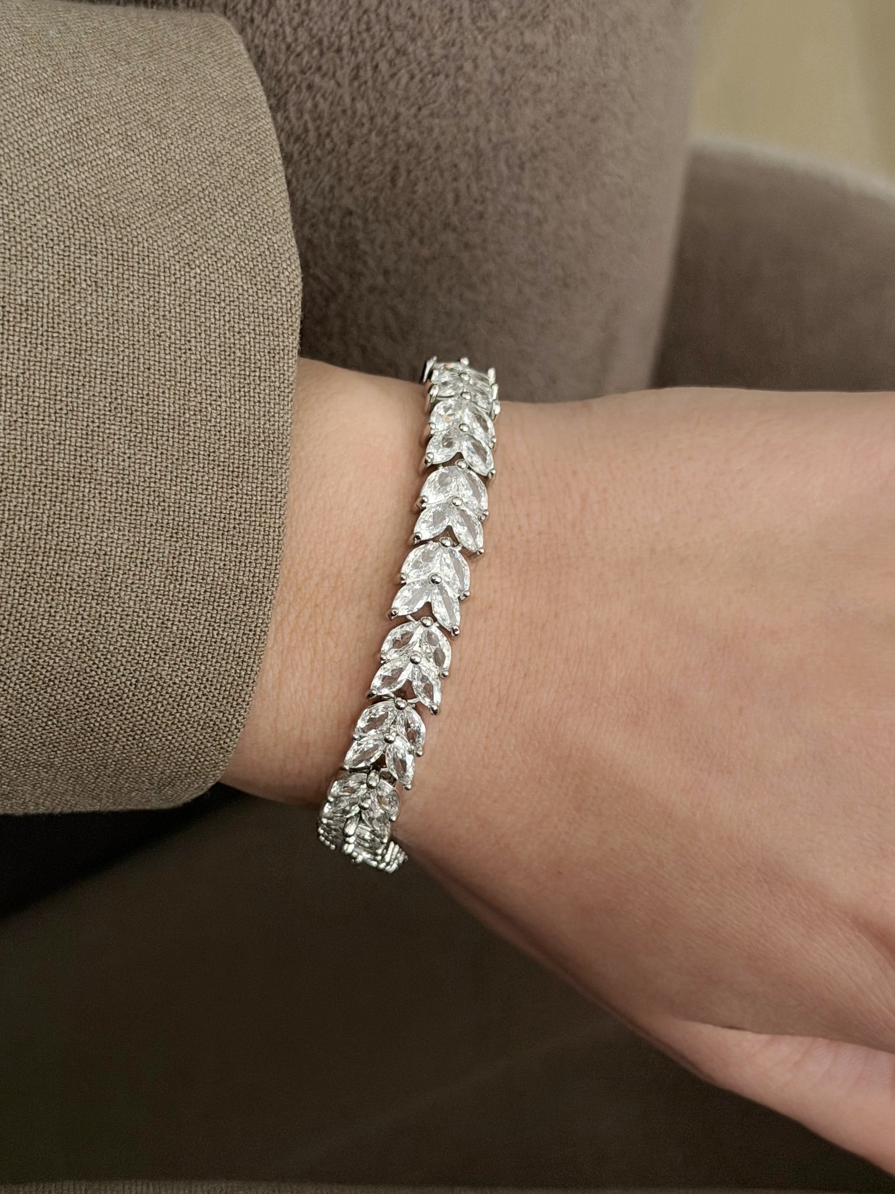 Silver Marquise Cut Cz Tennis Bracelet wholesale jewelry BRACELETS  Catwalk Jewellery Europe