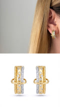 Gold Chunky Power Dressing Hoops Cz Pave Ribbed Texture Curated Maximalism Late Summer Statement Earrings wholesale jewelry VIP 14K EARRINGS  Catwalk Jewellery Europe