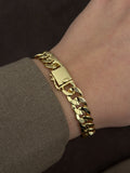 Gold Chunky Textured Curb Chain Bracelet wholesale jewelry BRACELETS  Catwalk Jewellery Europe