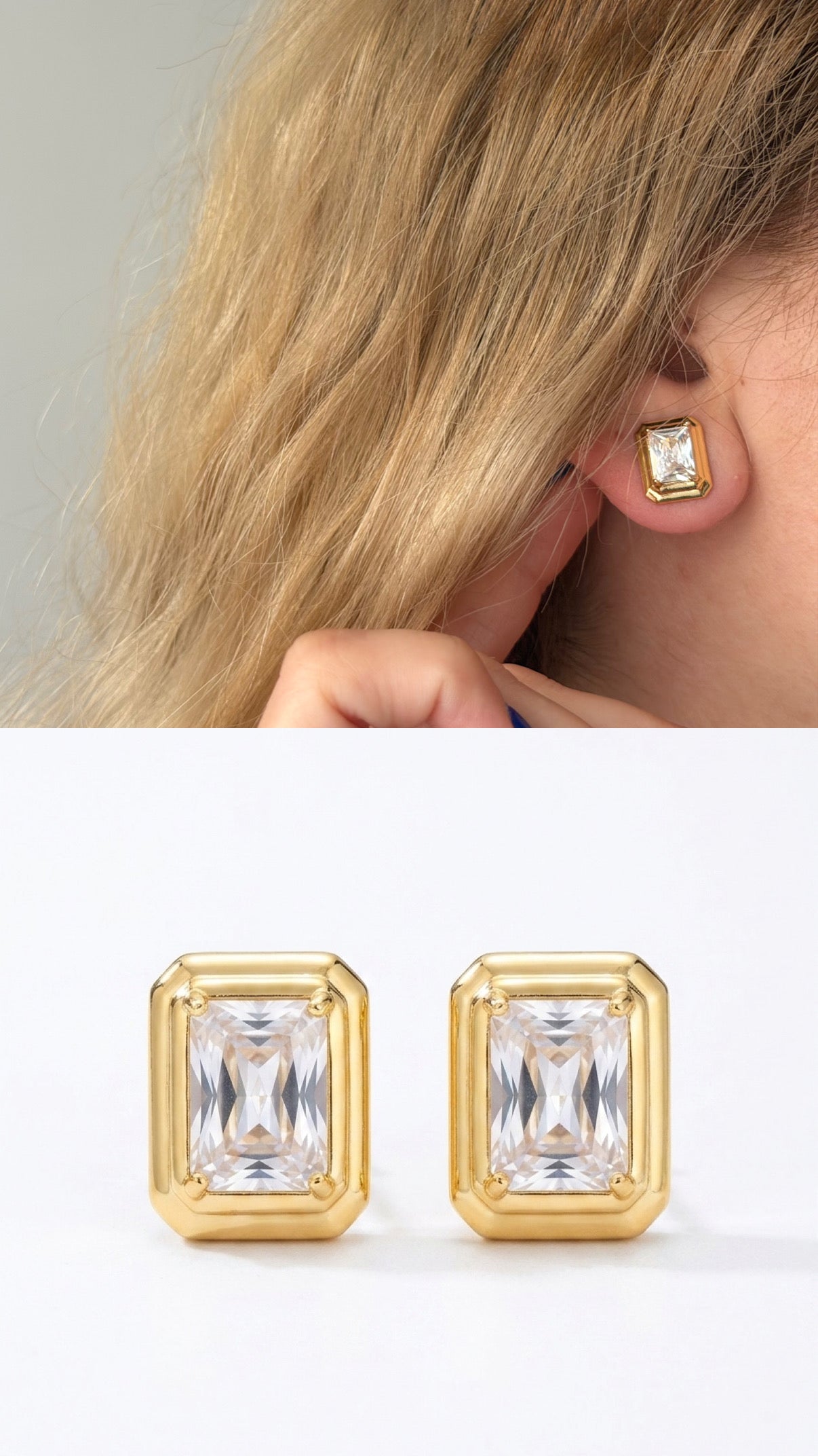 Gold Triple Row Cz Pave Wide Huggie Earrings wholesale jewelry VIP 14K EARRINGS  Catwalk Jewellery Europe