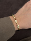 Gold Cz Pave Evil Eye Motif Station Bracelet wholesale jewelry BRACELETS  Catwalk Jewellery Europe