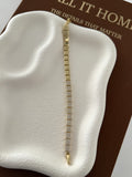 Gold Cz Pave Half And Half Square Tile Link Bracelet wholesale jewelry BRACELETS  Catwalk Jewellery Europe