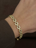 Gold Cz Pave Brick Link Bracelet wholesale jewelry BRACELETS  Catwalk Jewellery Europe