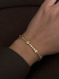 Gold Cz Pave Alternating Star And Round Halo Link Bracelet wholesale jewelry BRACELETS  Catwalk Jewellery Europe