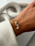 Gold Mixed Cut Cz Cluster Station Chain Bracelet wholesale jewelry BRACELETS  Catwalk Jewellery Europe