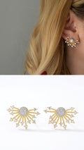 Two Tone Cz Pave Infinity Geometric Link Earrings wholesale jewelry VIP 14K EARRINGS  Catwalk Jewellery Europe