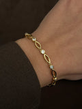 Gold Open Marquise Bezel Cz Station Chain Bracelet wholesale jewelry BRACELETS  Catwalk Jewellery Europe