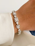 Silver Mixed Fancy Cut Cz Halo Station Bracelet wholesale jewelry BRACELETS  Catwalk Jewellery Europe