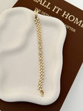 Gold Delicate Cz Pave Vine Leaf Link Bracelet wholesale jewelry BRACELETS  Catwalk Jewellery Europe