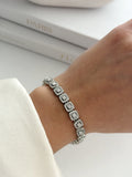 Silver Emerald Cut Cz Halo Tennis Bracelet wholesale jewelry BRACELETS  Catwalk Jewellery Europe