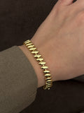 Gold Polished Marquise Leaf Link Bracelet wholesale jewelry BRACELETS  Catwalk Jewellery Europe